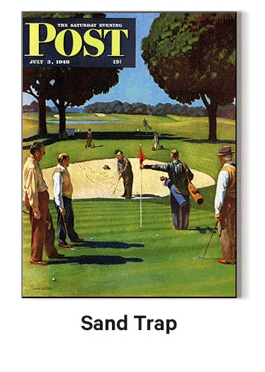 "Sand Trap," Saturday Evening Post Cover, July 3, 1948 by John Falter