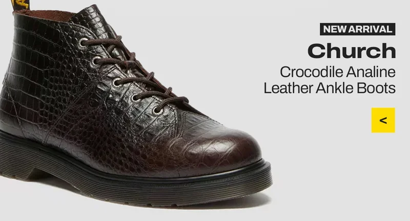 Church Crocodile Analine Leather Ankle Boots