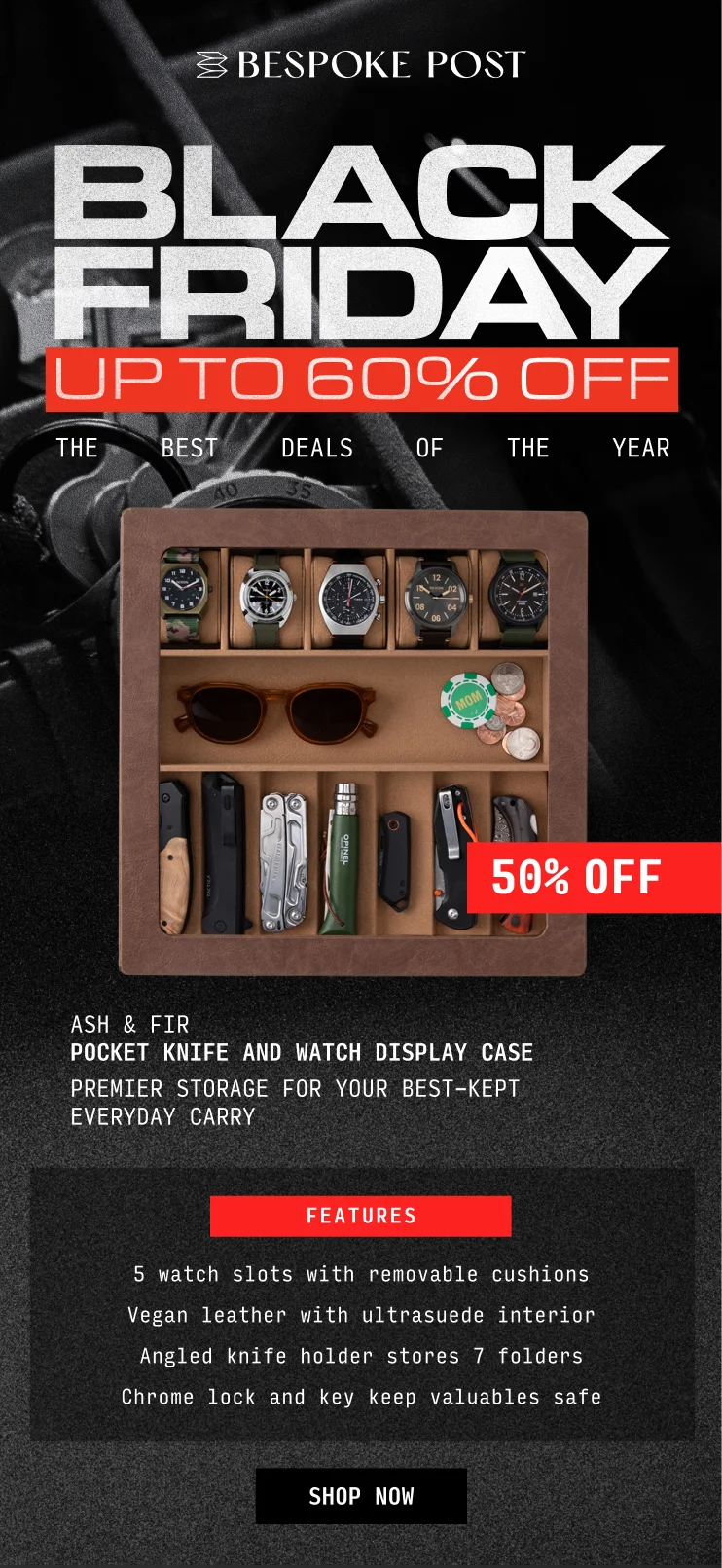 Pocket Knife and Watch Display Case