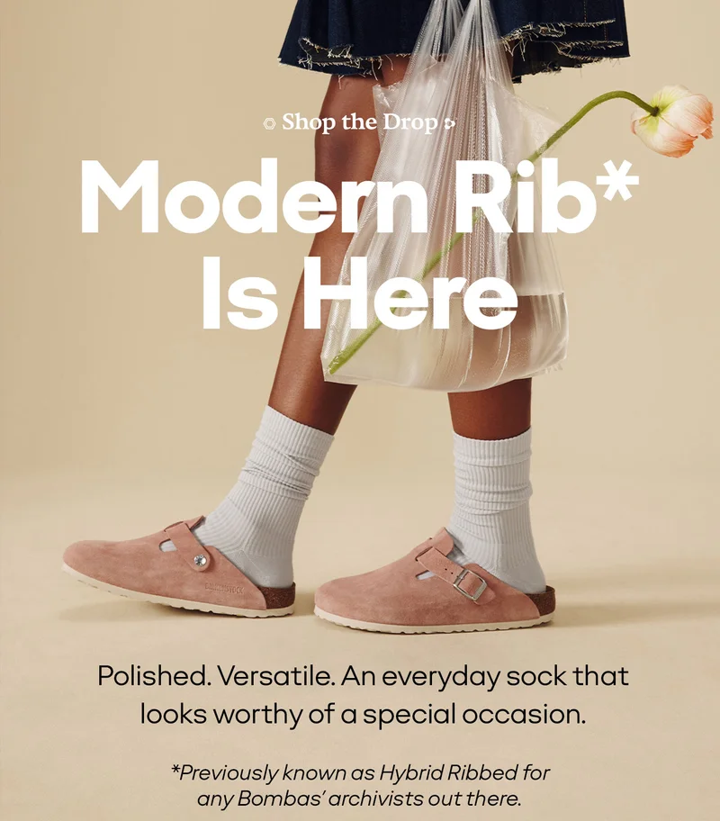 Shop The Drop | Modern Rib* Is Here | Polished. Versatile. An everyday sock that looks worthy of a special occasion. | *Previously known as Hybrid Ribbed for any Bombas' archivists out there.