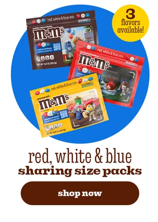 RED, WHITE & BLUE SHARING SIZE PACKS