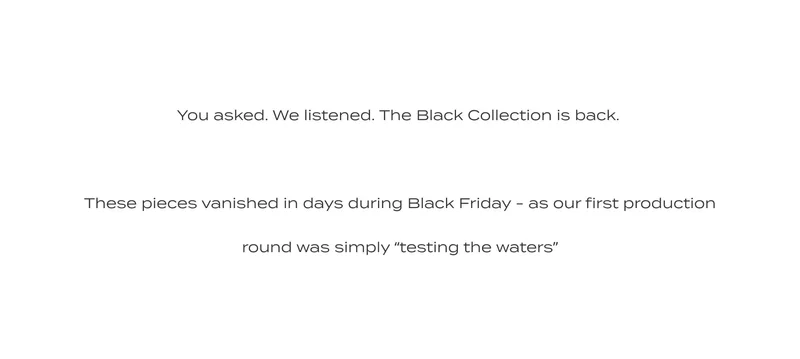 You asked. You listened. The Black Collection is back.