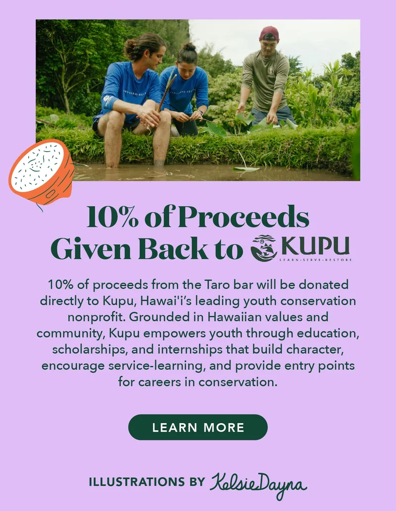 10% of proceeds from the Taro bar will be donated