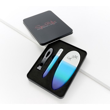 Spa-Rific Ergonomic 3Pc Nail File & Clipper Set with Case