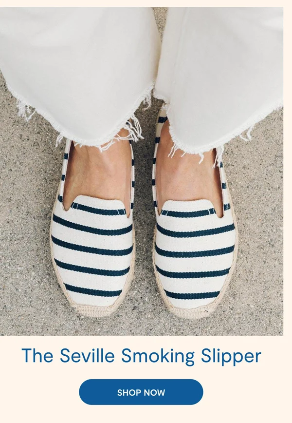 The Seville Smoking Slipper (Marine Blue and White Striped Pictured)