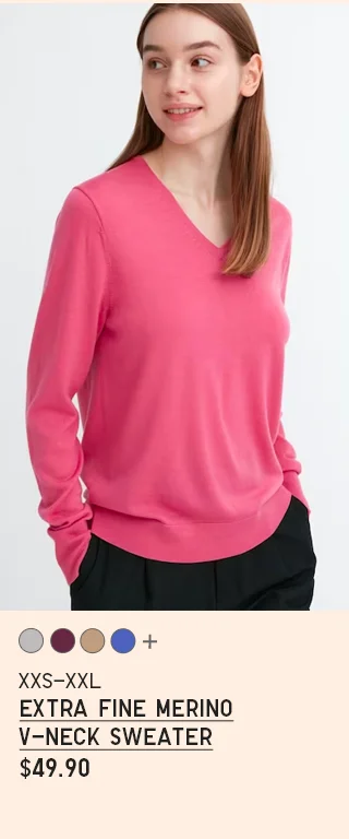 PDP 2 - WOMEN EXTRA FINE MERINO V-NECK SWEATER