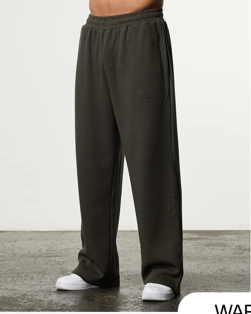 WAFFLE LICHEN GREEN STRAIGHT LEG JOGGERS