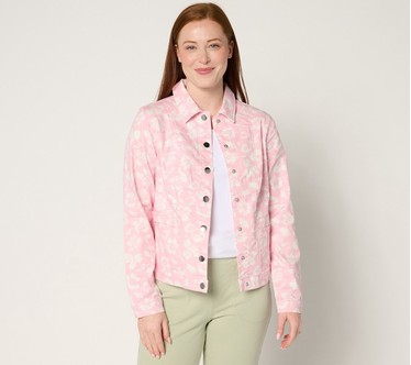 Quacker Factory Floralicious Snap Front Jacket