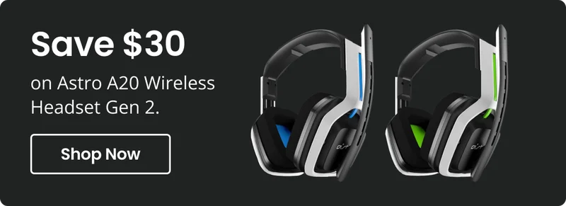 Save $30 on Astro A20 Wireless Headset Gen 2. Shop Now