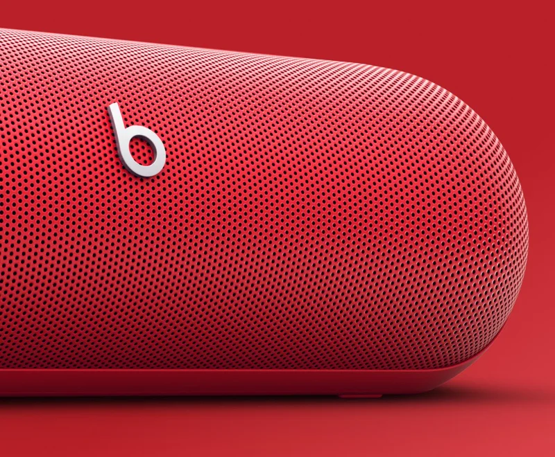 Beats Pill in Statement with red background