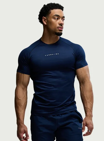 ACADEMY NAVY SLIM FIT PERFORMANCE T SHIRT