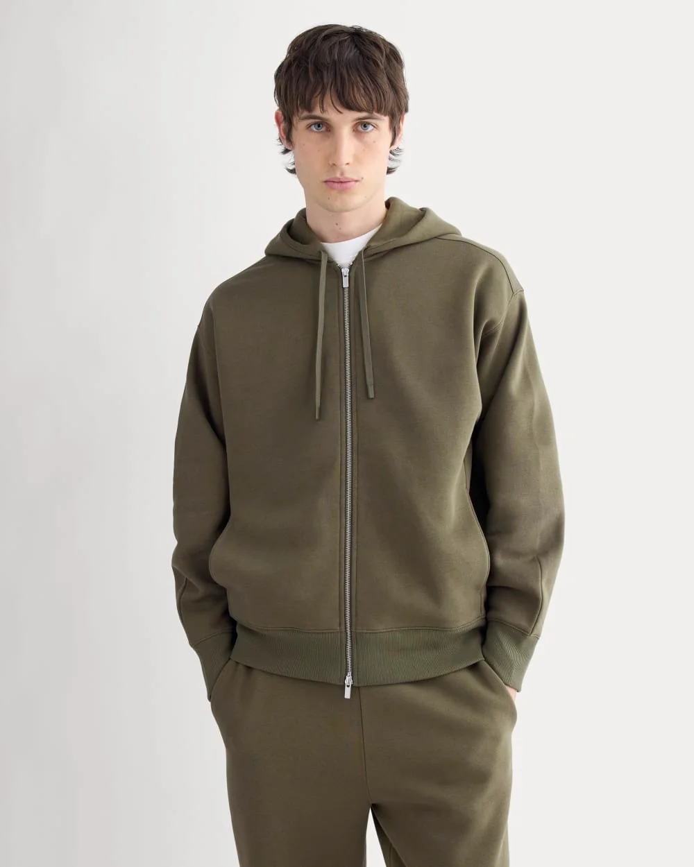 Image of Luxe Fleece Full-Zip Hoodie | Olive Night