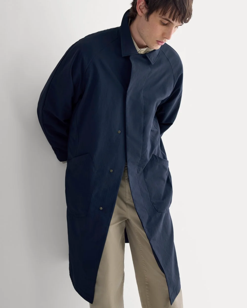 Image of Re:Cycled Nylon Mac Coat | Deep Navy