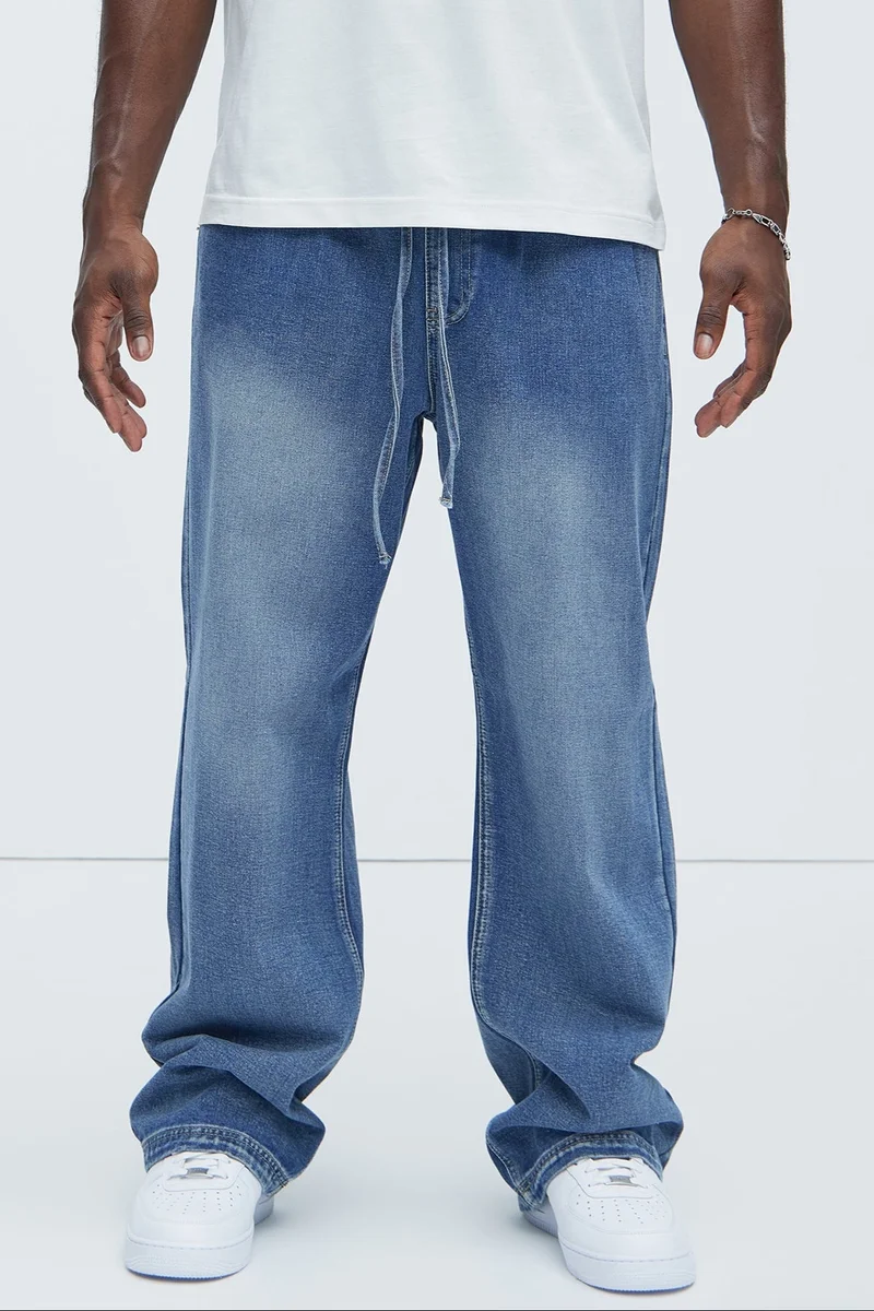Image of Let's Get It Denim Baggy Jeans - Indigo