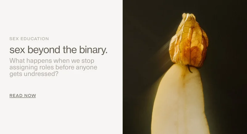 Sex Education | sex beyond the binary. | What happens when we stop assigning roles before anyone  gets undressed? | READ NOW