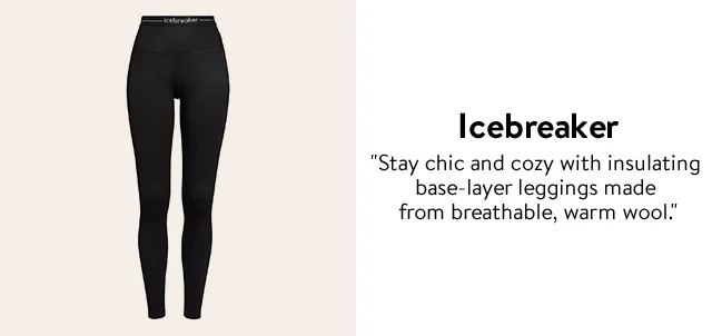 A pair of black wool Icebreaker leggings.