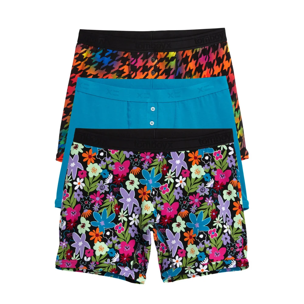 Image of 6" Boxer Briefs 3-Pack - Groovy Rainbow