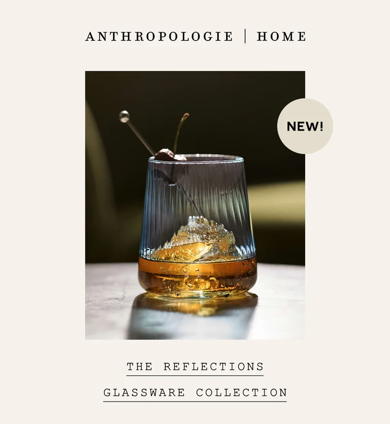 anthropologie home, new! the reflections glassware collection