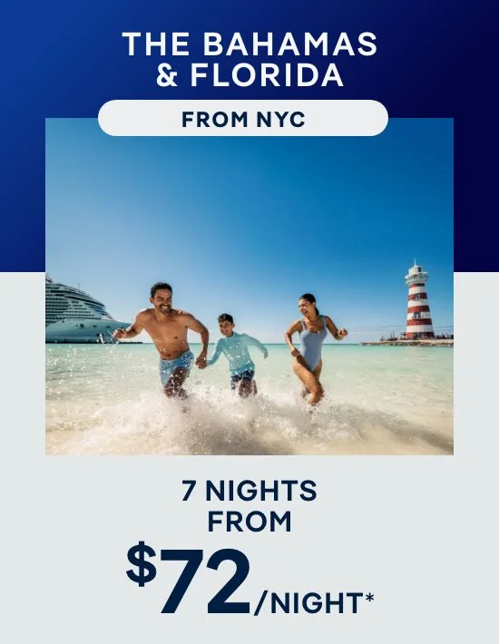 The Bahamas & Florida From New York City (Brooklyn) – 7 Nights – Click to View Cruises & Book Now