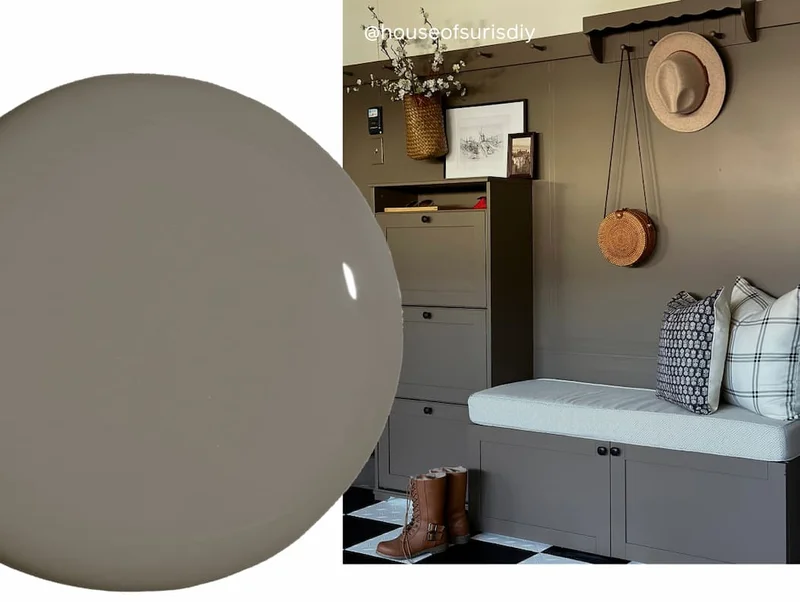 Mudroom painted in Dirty Chai