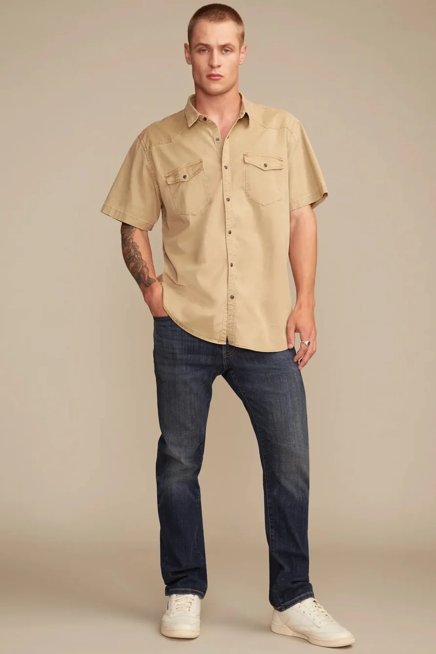 Image of Lucky Brand 410 Athletic Straight Coolmax Stretch Jean - Men's Pants Denim Straight Leg Jeans in Fayette