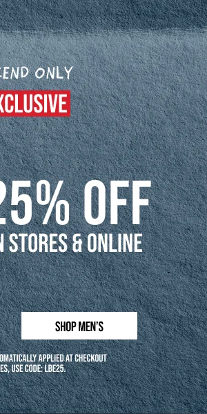 Extra 25% off Shop Men's