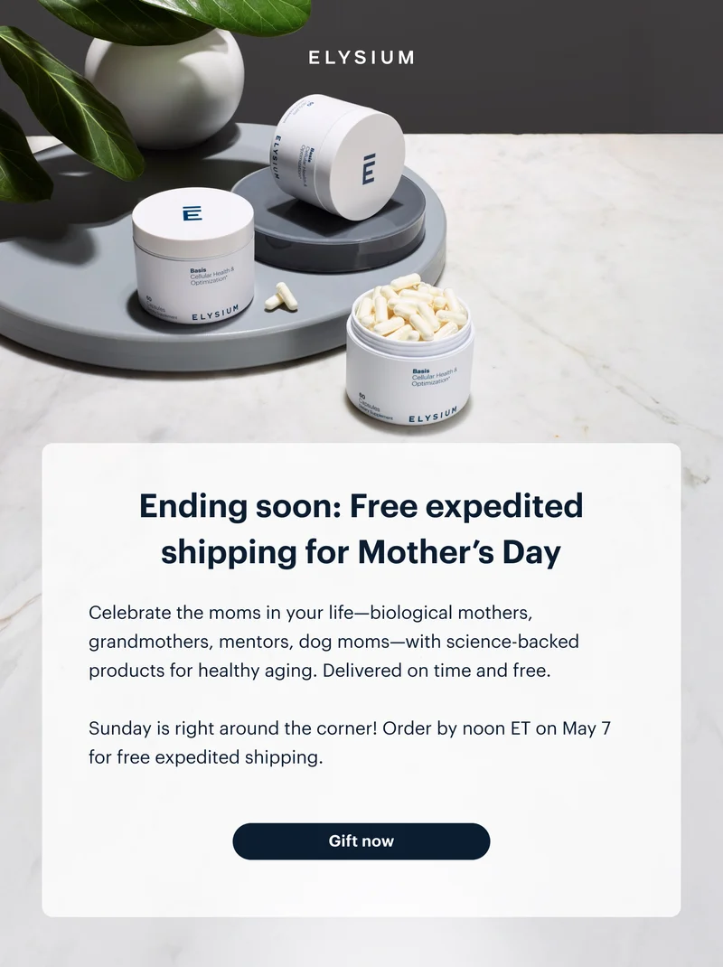 ELYSIUM | Ending soon: Free expedited shipping for Mother’s Day | Gift now