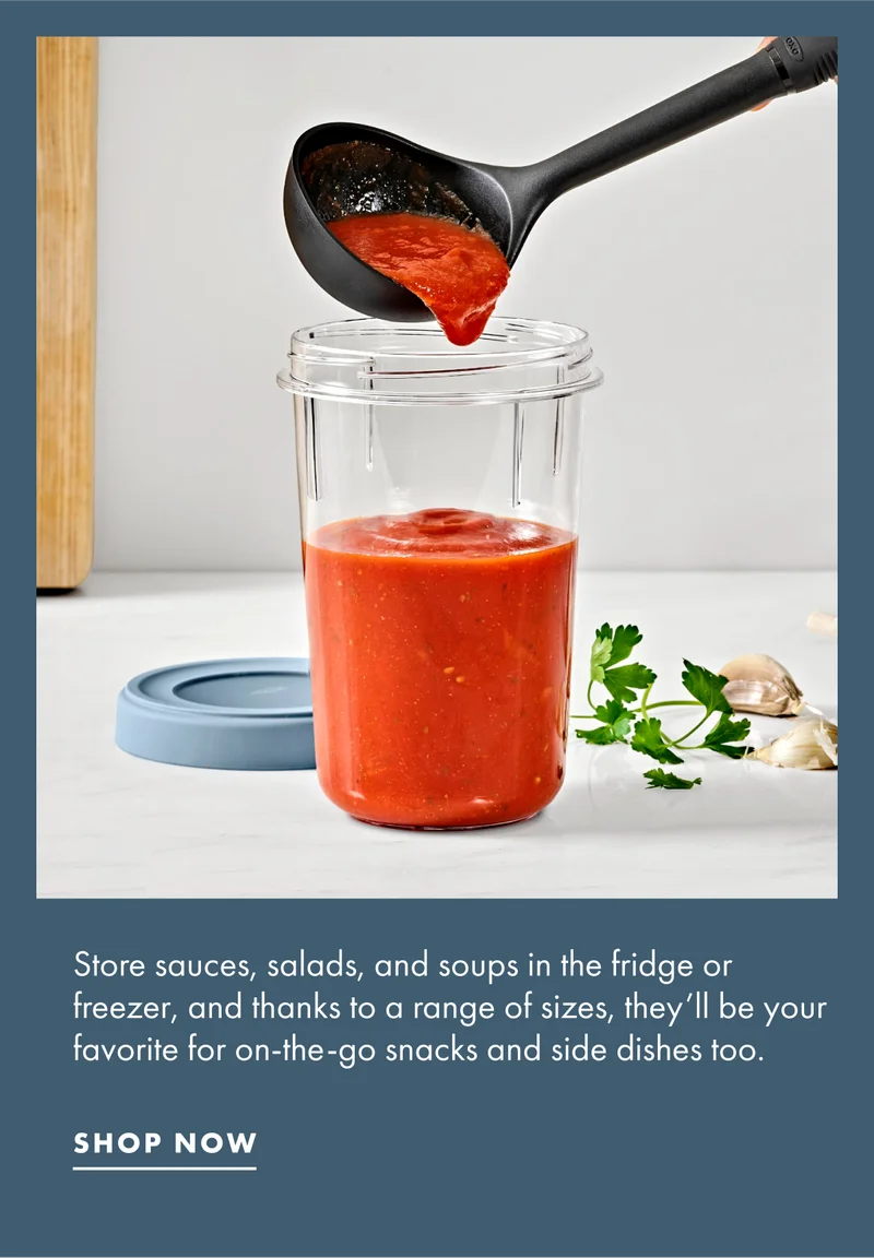 Store sauces, salads, and soups in the fridge or freezer and thanks to a range of sizes, they'll be your favorite for on-the-go snacks and side dishes too.