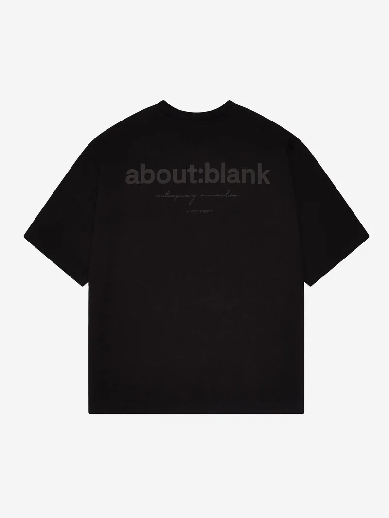 Image of about:blank Box T-Shirt - Black/Black