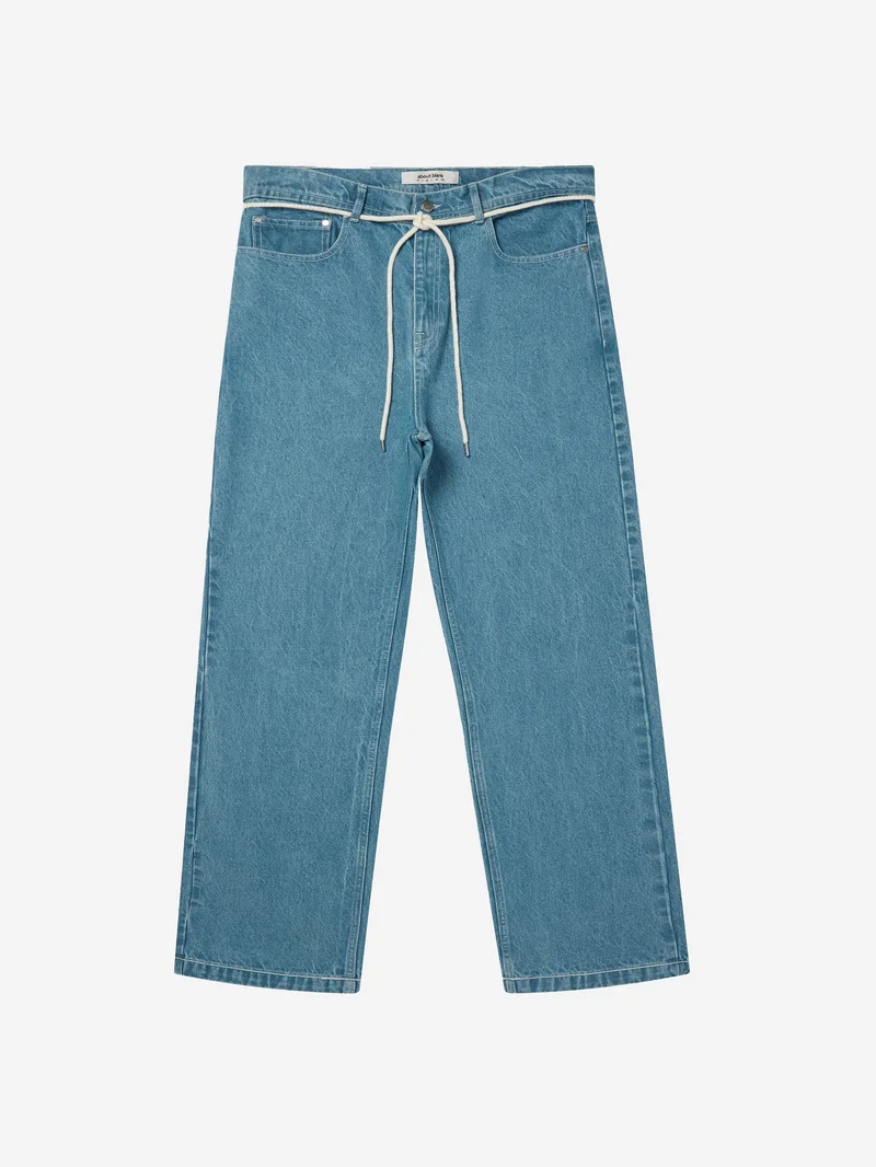 Image of about:blank Relaxed Denim Jean - Mid-Wash Blue