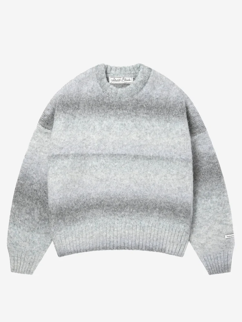Image of about:blank Ombre Brushed Crewneck Jumper - Grey/Blue