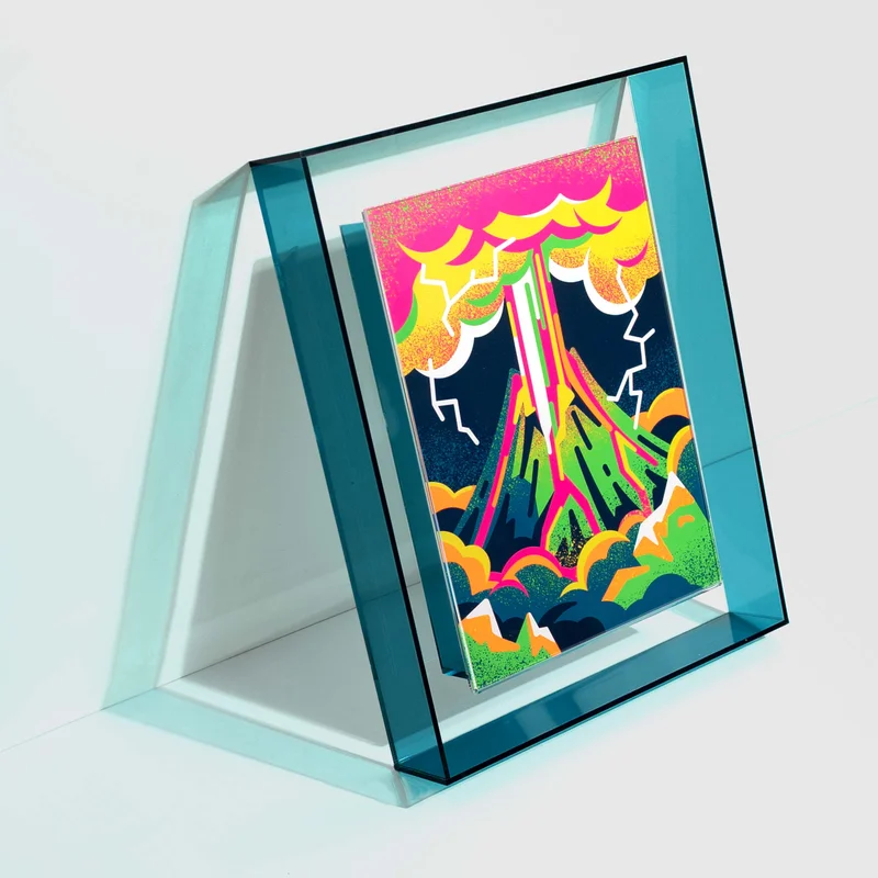 Active Volcano: Framed Art Print