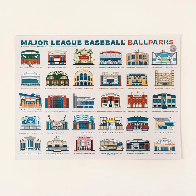 MLB Stadium Illustration Poster