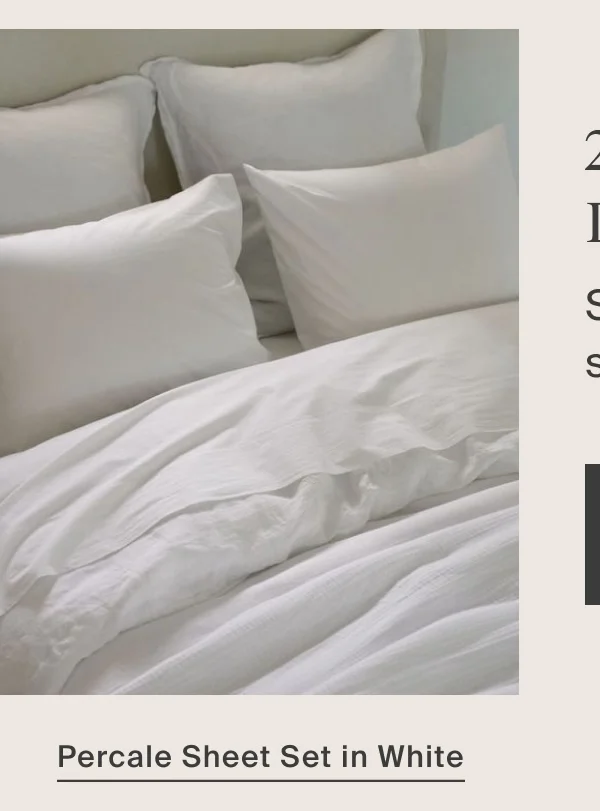 Save on Percale Sheet Set in White
