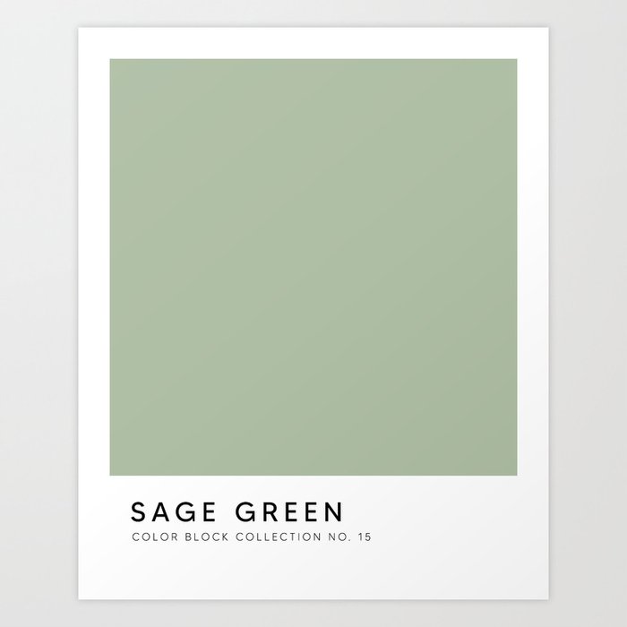 Sage Green Color Block Art Print Art Print