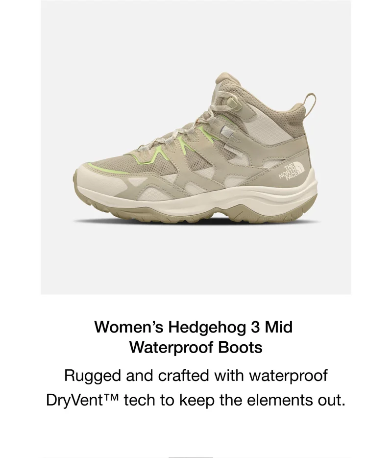 Women's Hedgehog 3 Mid Waterproof Boots. Rugged and crafted with waterproof DryVent™ tech to keep the elements out.