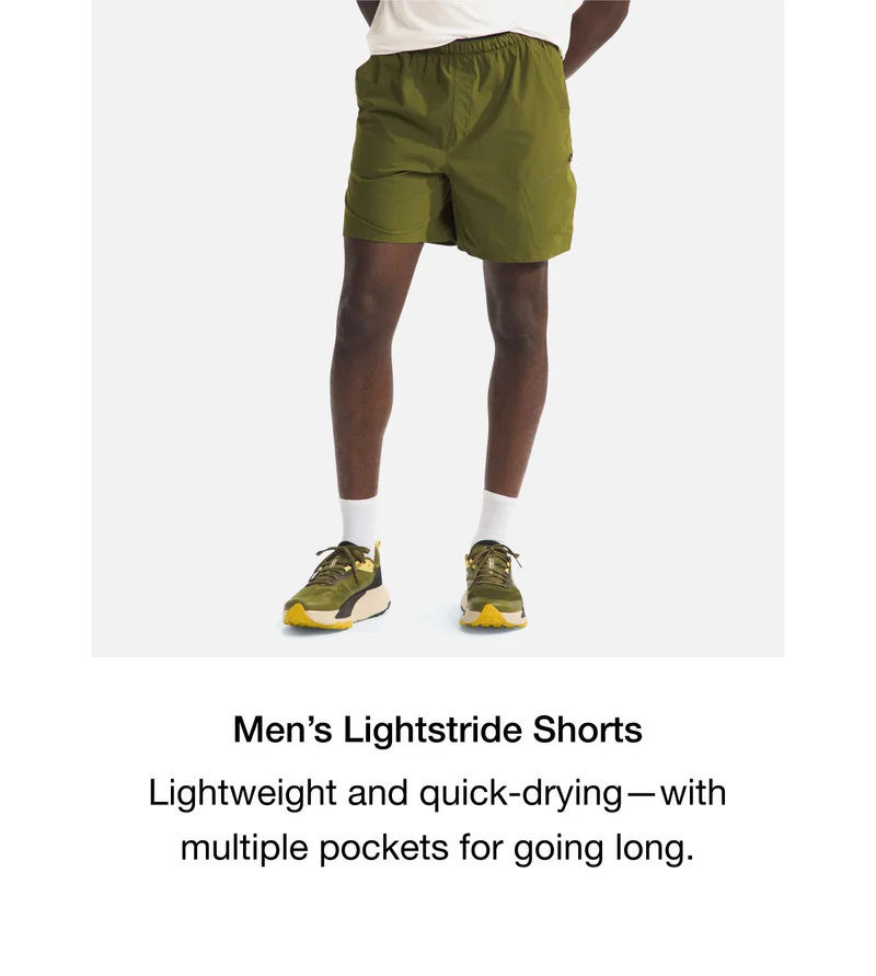Men's Lightstride Shorts. Lightweight and quick-drying — with multiple pockets for going long.