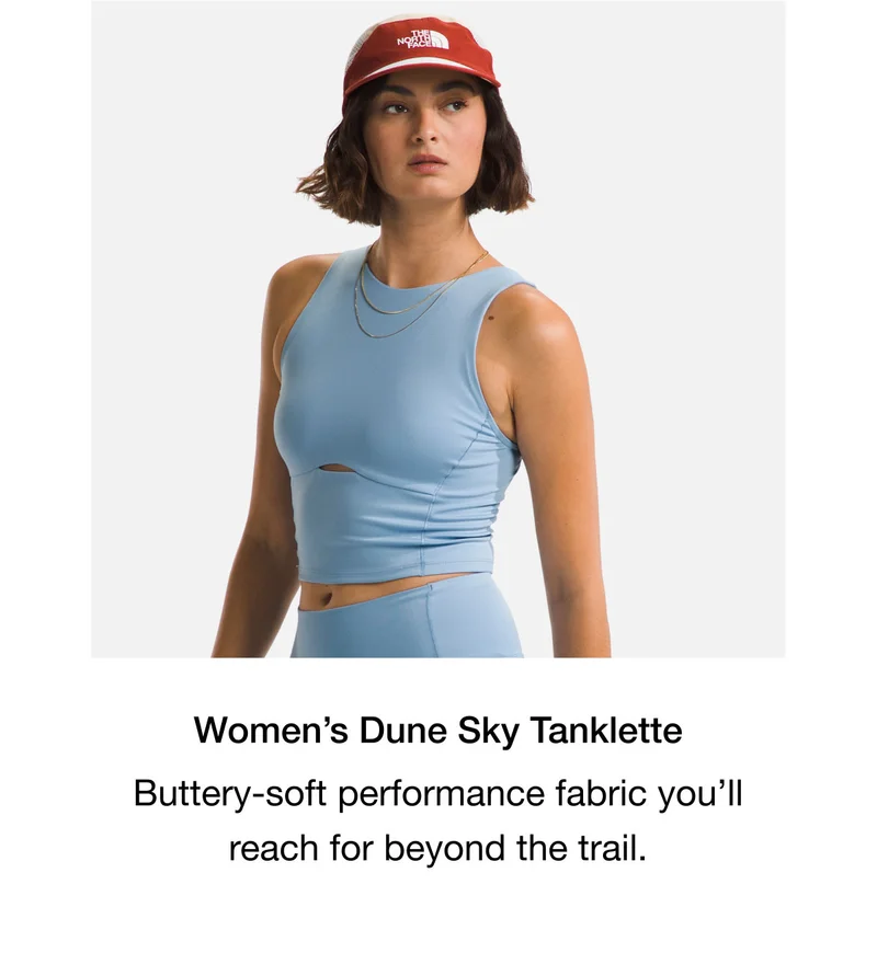 Women's Dune Sky Tanklette. Buttery-soft performance fabric you'll reach for beyond the trail.