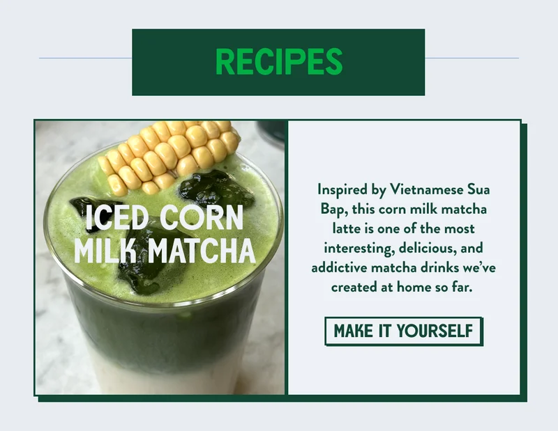 Iced corn milk matcha