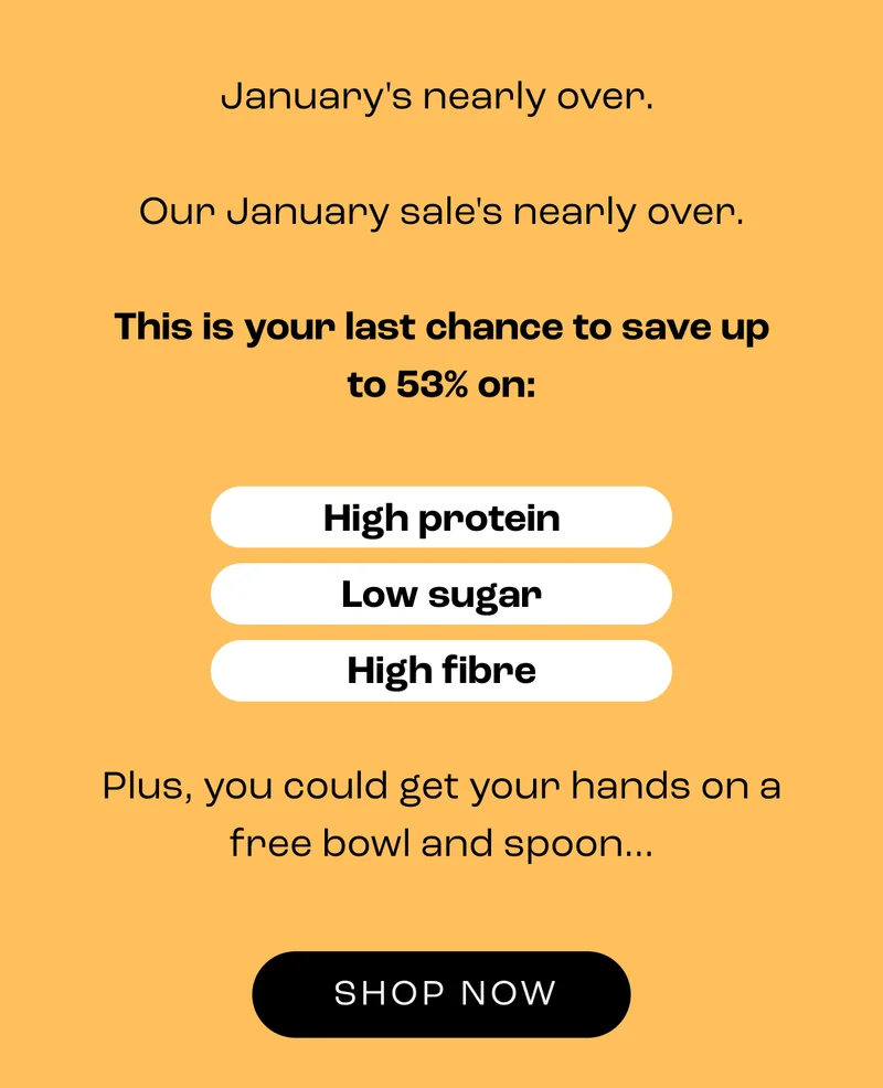 Our January sale has really taken off.&nbsp;  3 years in the biz and here’s what we know for sure:  Surreal fits every lifestyle and keeps you full for hours.  It’s your last chance to save 53% on: