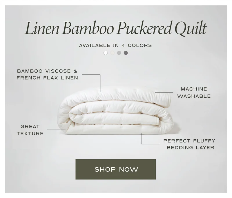 Shop The Linen Bamboo Puckered Quilt Collection
