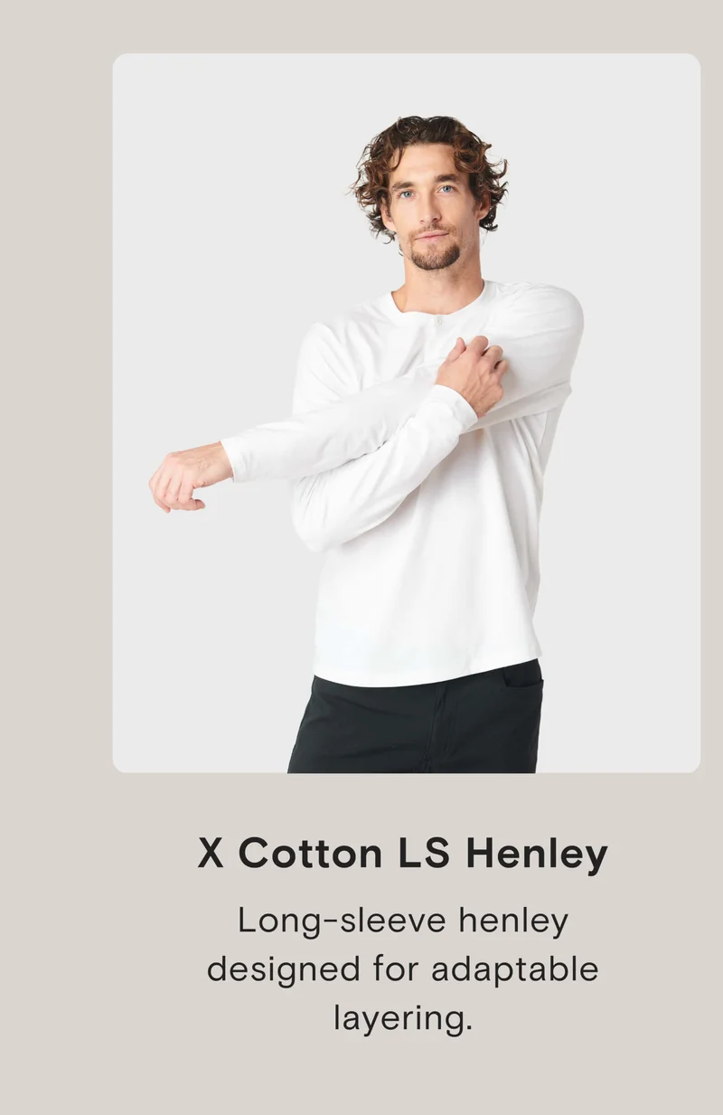 X Cotton Long Sleeve Henley