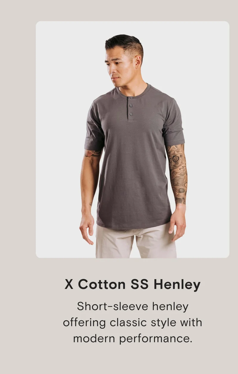 X Cotton Short Sleeve Henley