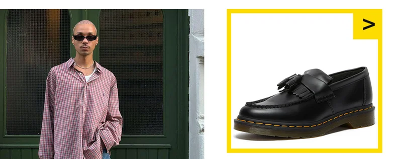 Adrian Yellow Stitch Leather Tassel Loafers
