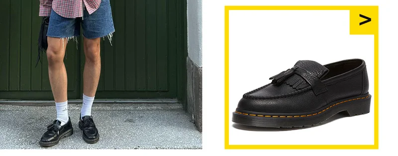 Adrian Yellow Stitch Ambassador Leather Loafers