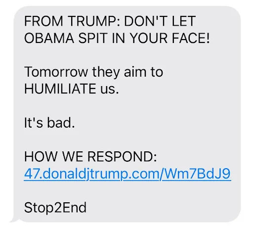 FROM TRUMP: DON'T LET OBAMA SPIT IN YOUR FACE! Tomorrow they aim to HUMILIATE us. It's bad. HOW WE RESPOND: