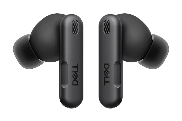 A pair of Dell Pro Plus ANC Earbuds.