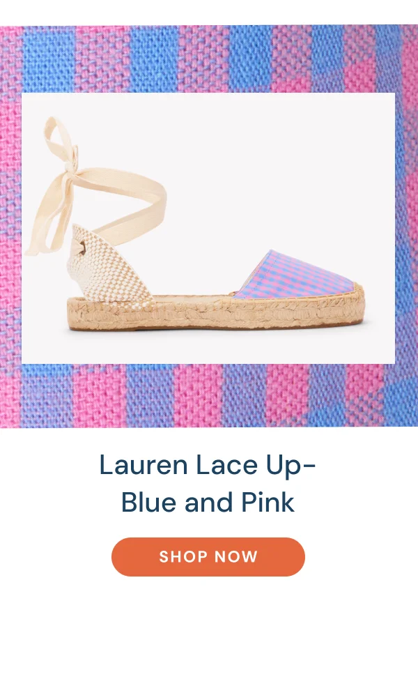 Lauren Lace Up- Blue and Pink