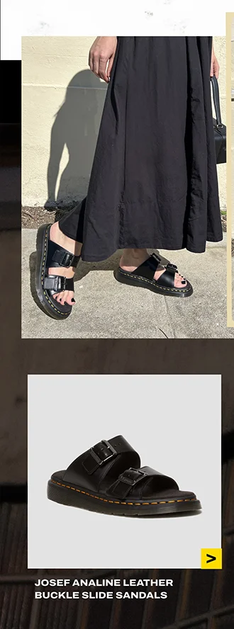 Josef Analine Leather Buckle Slide Sandals