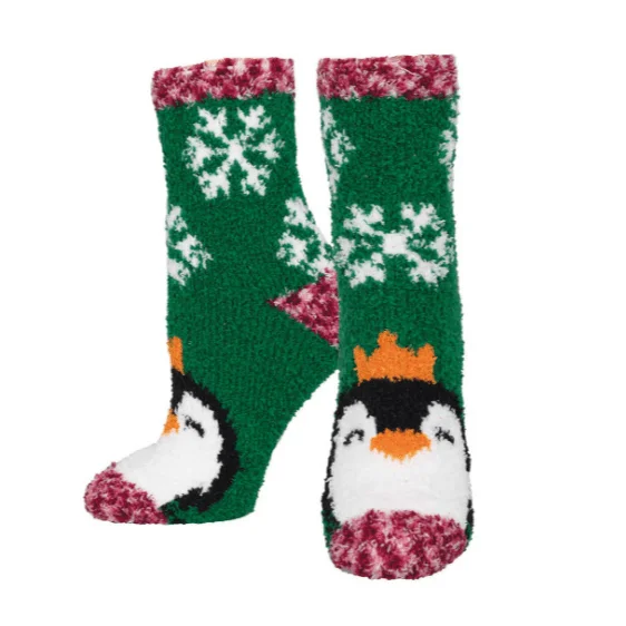 Image of Penguin Fuzzy Women's Crew Socks